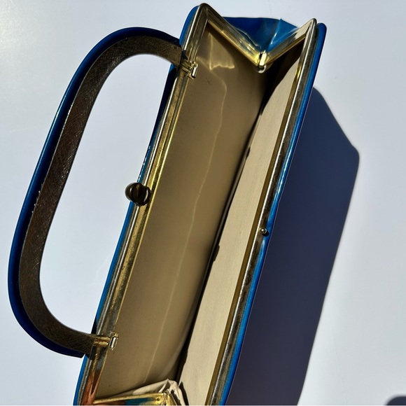 Vintage Elegant Blue Clutch Bag - Picture 4 of 8